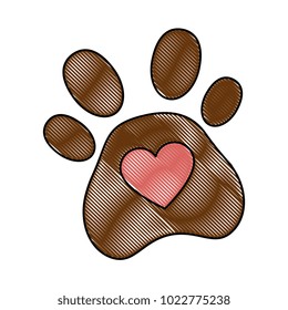 dog footprint with heart