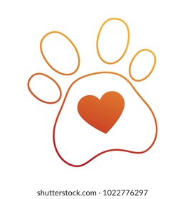 dog footprint with heart