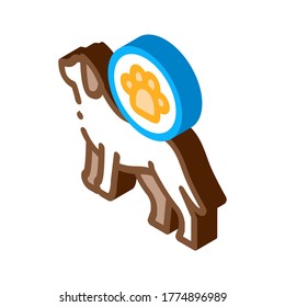 Hundefußabdruck-Symbol Vektor. Isometrisches Hundefußzeichen. farbige einzelne Symbolillustration