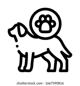 Dog Footprint Icon Vector. Outline Dog Footprint Sign. Isolated Contour Symbol Illustration