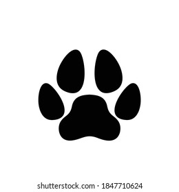 
Dog footprint isolated on white background. Icon