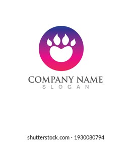 dog footprint logo  illustration template design