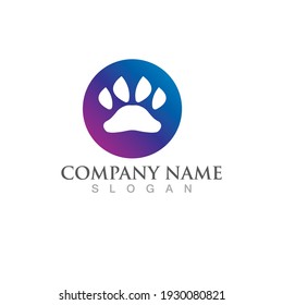 dog footprint logo  illustration template design