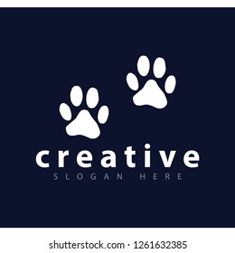 dog footprint logo vector template