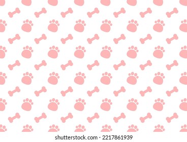 Dog Footprint pattern background. Footprint graphic. Pet outline.