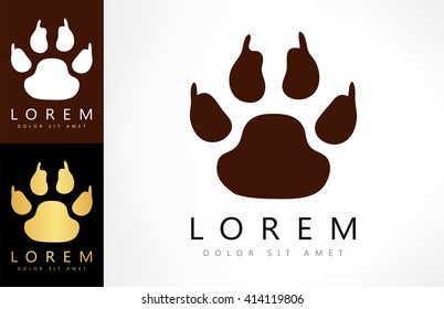 Dog footprint. Paw print logo.