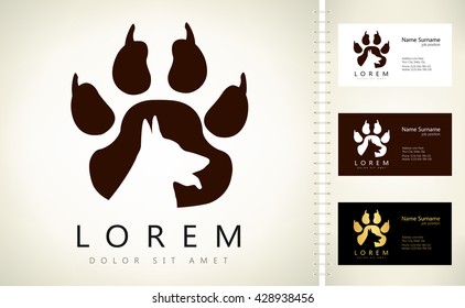 Dog footprint. Paw print logo.