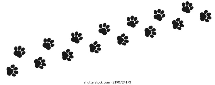Dog footprint paw print vector. Dog, patterned animal footprints isolated on white background. Vector paw icon