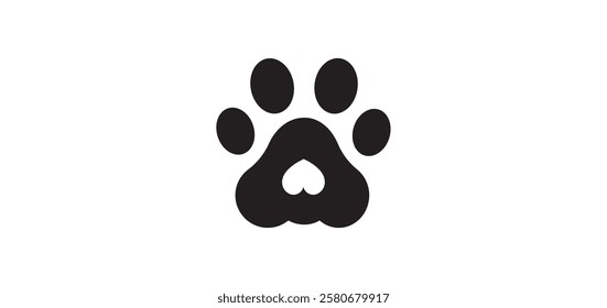 Dog Footprint, Pawprint, Cat Paw Icon Set Design. Paw print vector symbol. Cute Animal Footprint Design. Pawprint, Dog Footprint.