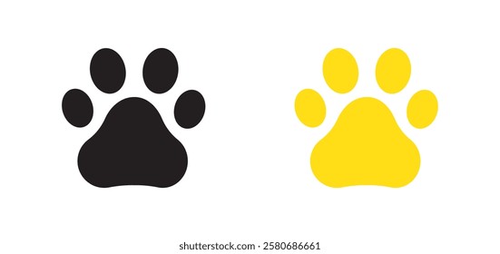 Dog Footprint, Pawprint, Cat Paw Icon Set Design. Paw print vector symbol. Cute Animal Footprint Design. Pawprint, Dog Footprint.