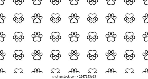 dog footprint seamless pattern pet paw cat vector puppy breed cartoon doodle repeat wallpaper tile background illustration design isolated