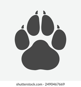 dog footprint silhouette illustration, sticker, graphics