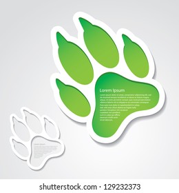 Dog footprint sticker - vector illustration