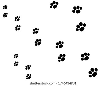 Dog footprints background image, black and white background images