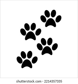 dog footprints icon on white background