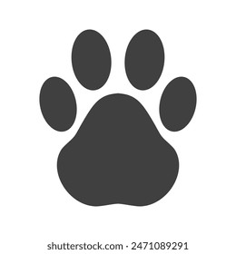 dog footprints icon on white background.