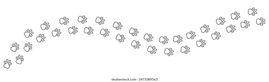 dog footprints icon on white background.
