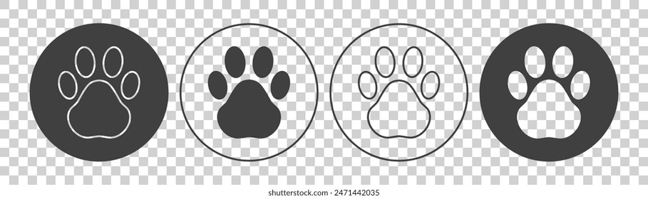 dog footprints icon on white background.