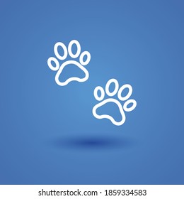 dog footprints line icon, outline vector illustration.