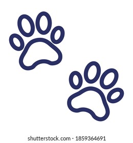 dog footprints line icon, outline vector illustration.
