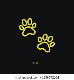 dog footprints line icon, outline vector illustration.
