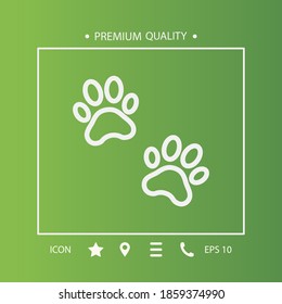 dog footprints line icon, outline vector illustration.