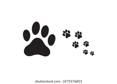 Dog footprints silhouette vector art