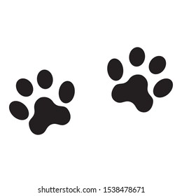 Dog footprints. Simple vector illustration isolated on white.