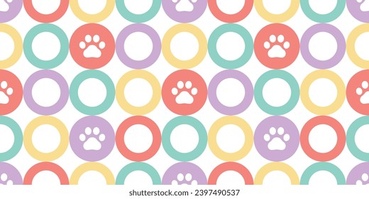 dog footprintseamless pattern cat paw vector retro christmas polka dot pet french bulldog puppy kitten bear cartoon doodle gift wrapping paper repeat wallpaper tile background scarf isolated illustrat