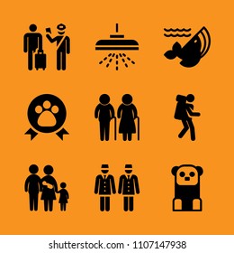 dog, four, aging and relationship icon set. Vector illustration for web and design.
