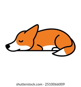 Dog and Fox body structure silhouette vector design.