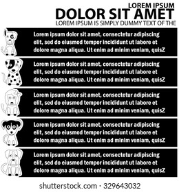 Dog frame design templates. Vector