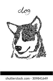 dog freehand drawing