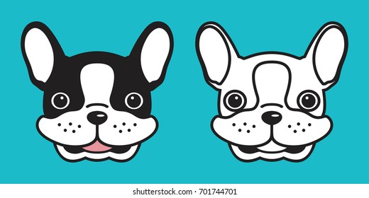 dog french bulldog head dog smile vector illustration character cartoon