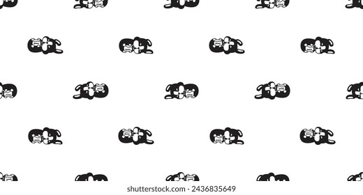 dog french bulldog seamless pattern sleeping milk bottle puppy vector pet cartoon doodle gift wrapping paper tile background repeat wallpaper illustration isolated design