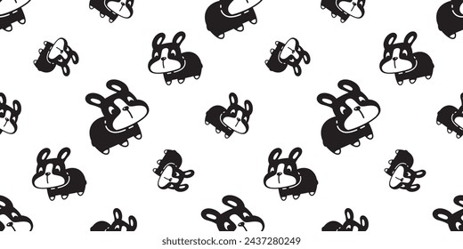 dog french bulldog seamless pattern puppy vector pet cartoon doodle gift wrapping paper tile background repeat wallpaper illustration isolated design