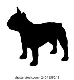 Dog French bulldog silhouette Breeds Bundle Dogs on the move. Dogs in different poses. High quality 
The dog jumps,  runs. sitting. The dog is lying down playing