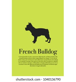 Dog french bulldog silhouette poster vector illustration design