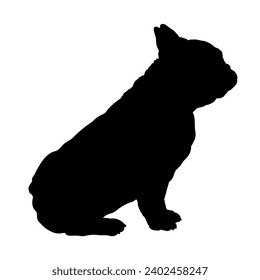 Dog French bulldog sitting silhouette High quality  Breeds Bundle Dogs on the move. Dogs in different poses.
 jumps,  runs. dog is sitting. The dog is lying down. The dog is playing