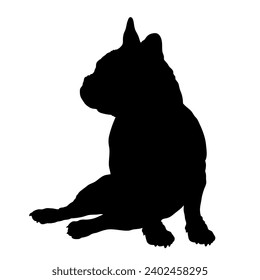 Dog French bulldog sitting silhouette High quality  Breeds Bundle Dogs on the move. Dogs in different poses.
 jumps,  runs. dog is sitting. The dog is lying down. The dog is playing