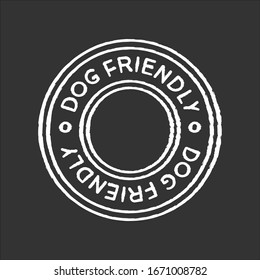 Dog friendly area chalk white icon on black background. Doggy permitted, domestic animals care territory. Puppies welcome terrain, pets allowed zone. Isolated vector chalkboard illustration