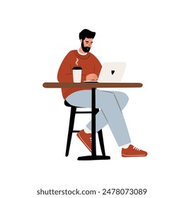 Dog Friendly Coffee Shop Set Clipart. People enjoying coffee, working, relaxing in the cafe with their furry friends flat vector illustration. Baristas preparing drinks in beanery.