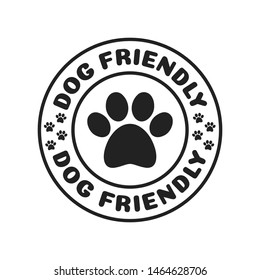 Dog Friendly Paw Print Logo Branding Vector Illustration Background