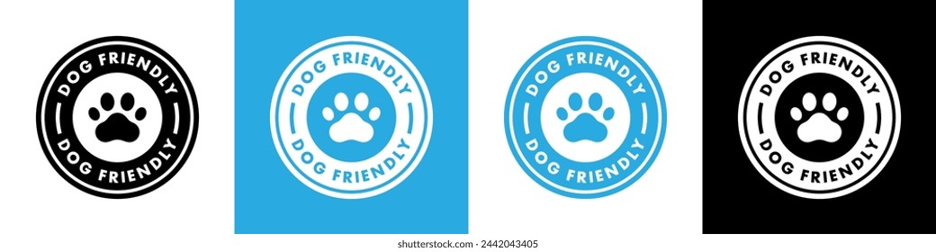 Dog Friendly sticker, label or emblem. Best Pet Friendly icon vector for product packaging design element. Vector isolated in flat style.