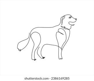 dog full body one line art