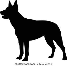 Dog full body silhouette illustration in vector