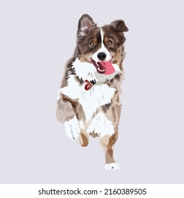 Diseño de vectores de cuerpo completo de perro con fondo gris claro