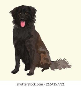 Dog full body Vector Design With ivory Color background