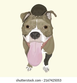 Dog Full Body Vector Design With Ivory Color Background