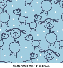 Dog Fun Cartoon Seamless pattern